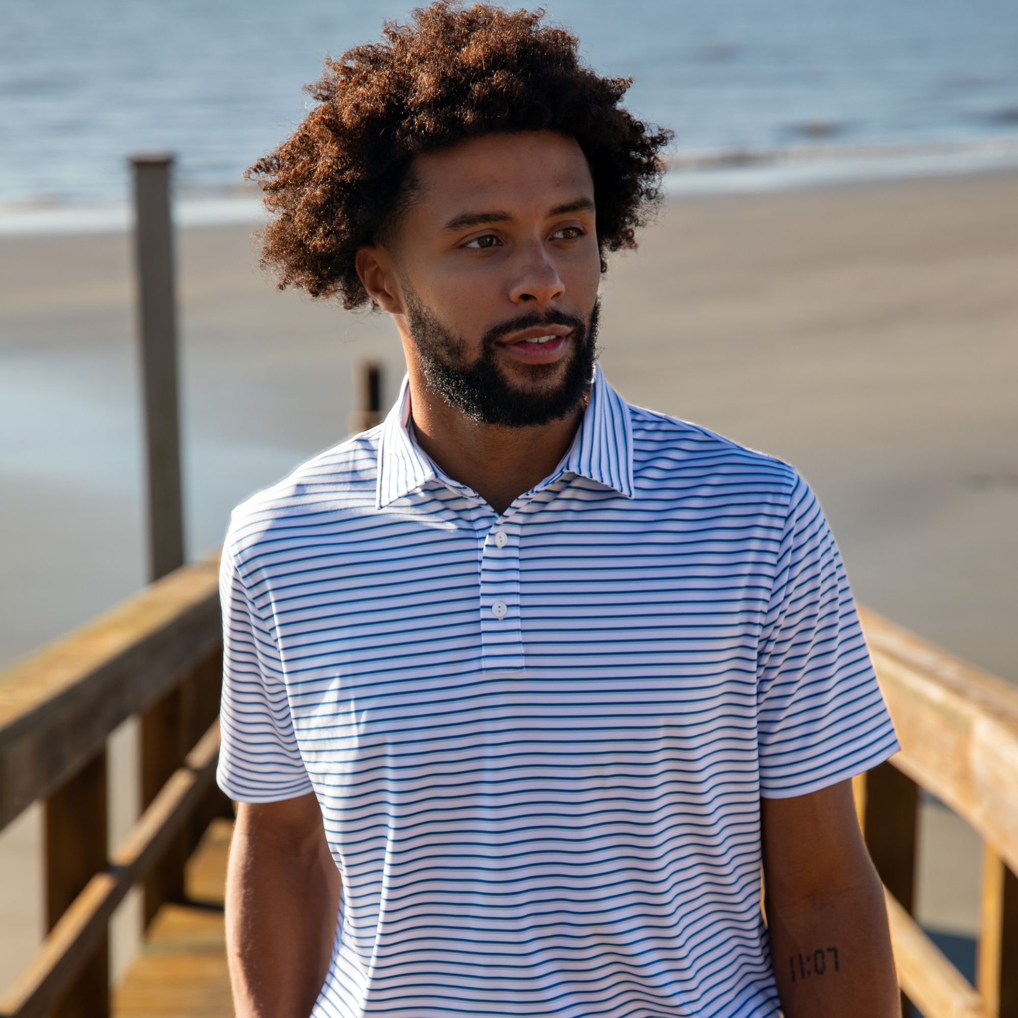 The Cullen Polo White / Open Air / Baleine Blue