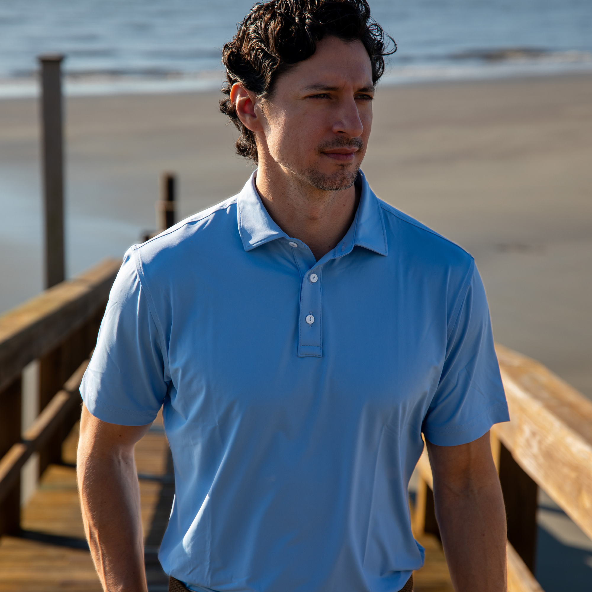 Essential Solid Light Blue Polo