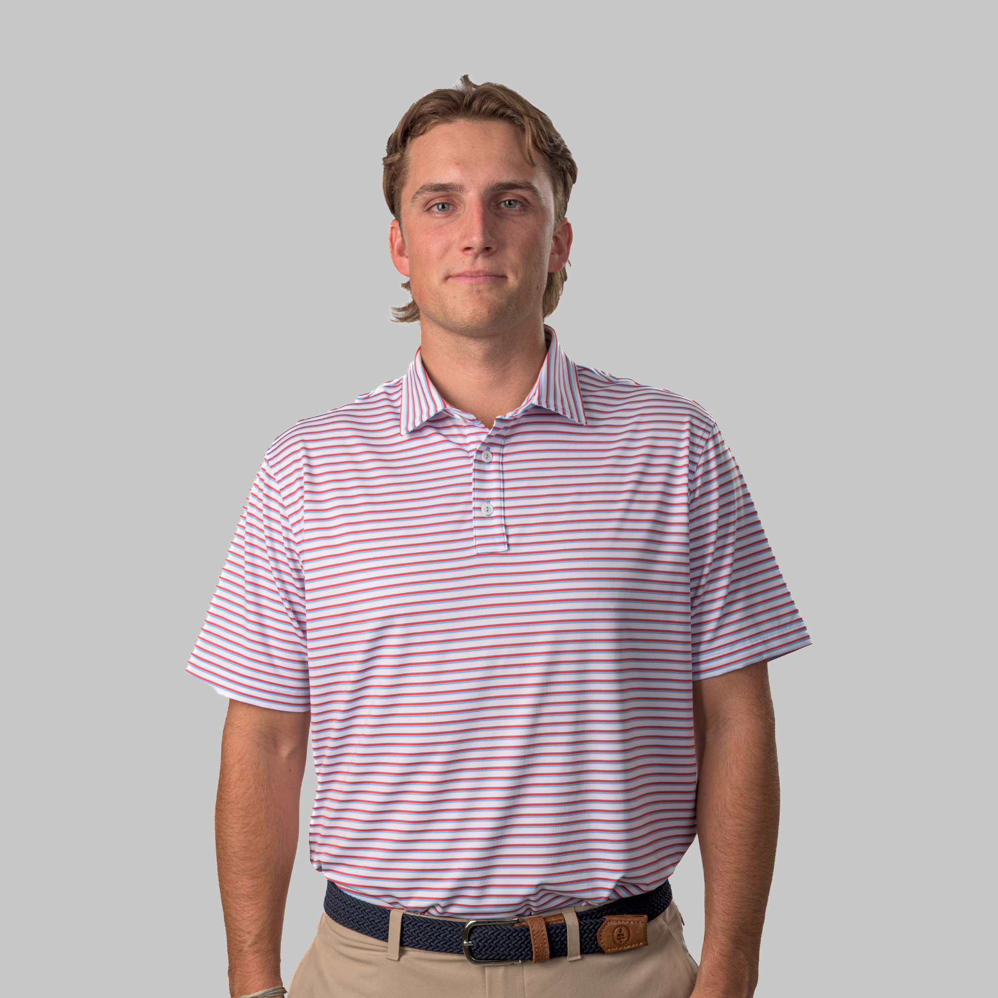 The Cullen Polo White / Della Robbia Blue / Watermelon