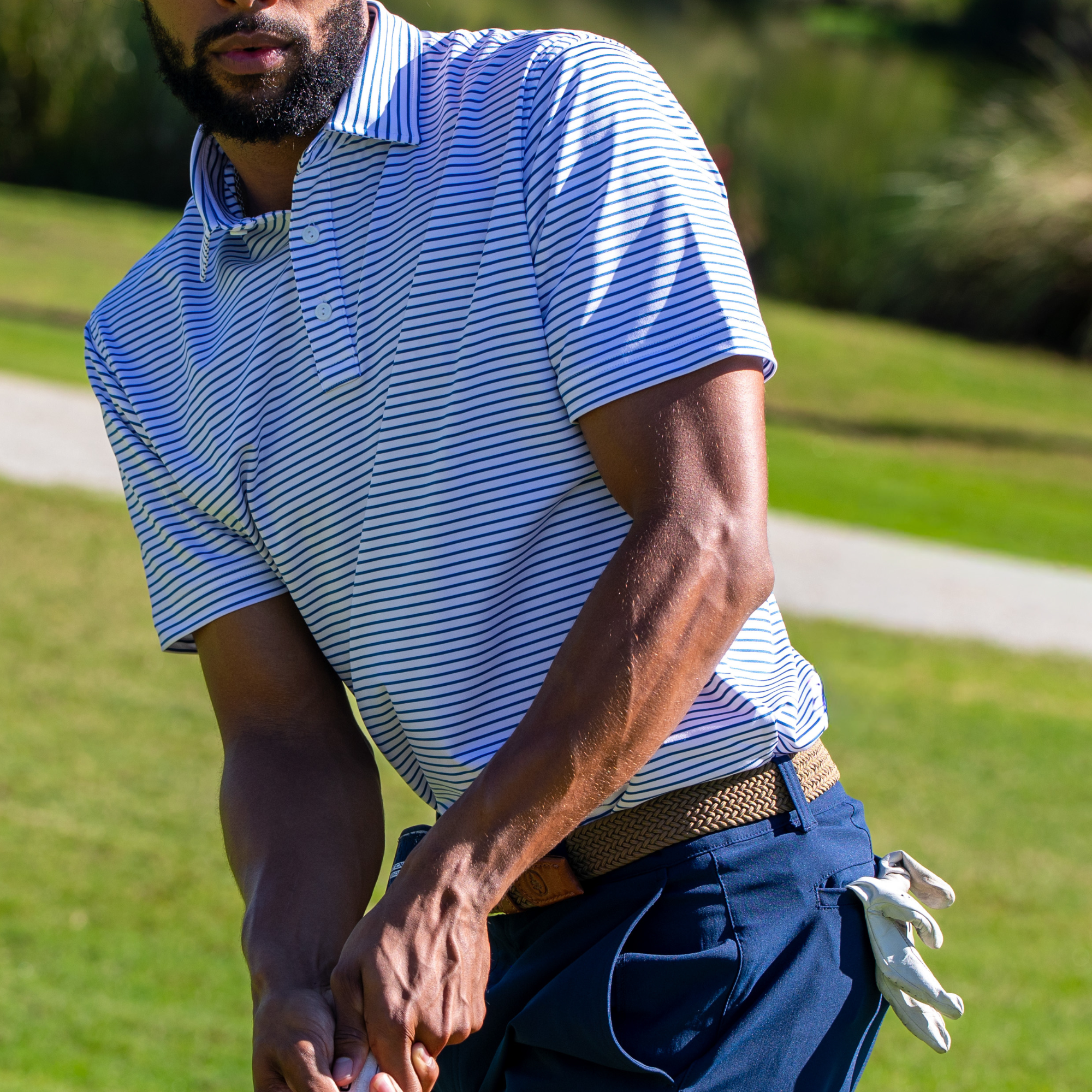 The Thompson Polo White / Baleine Blue