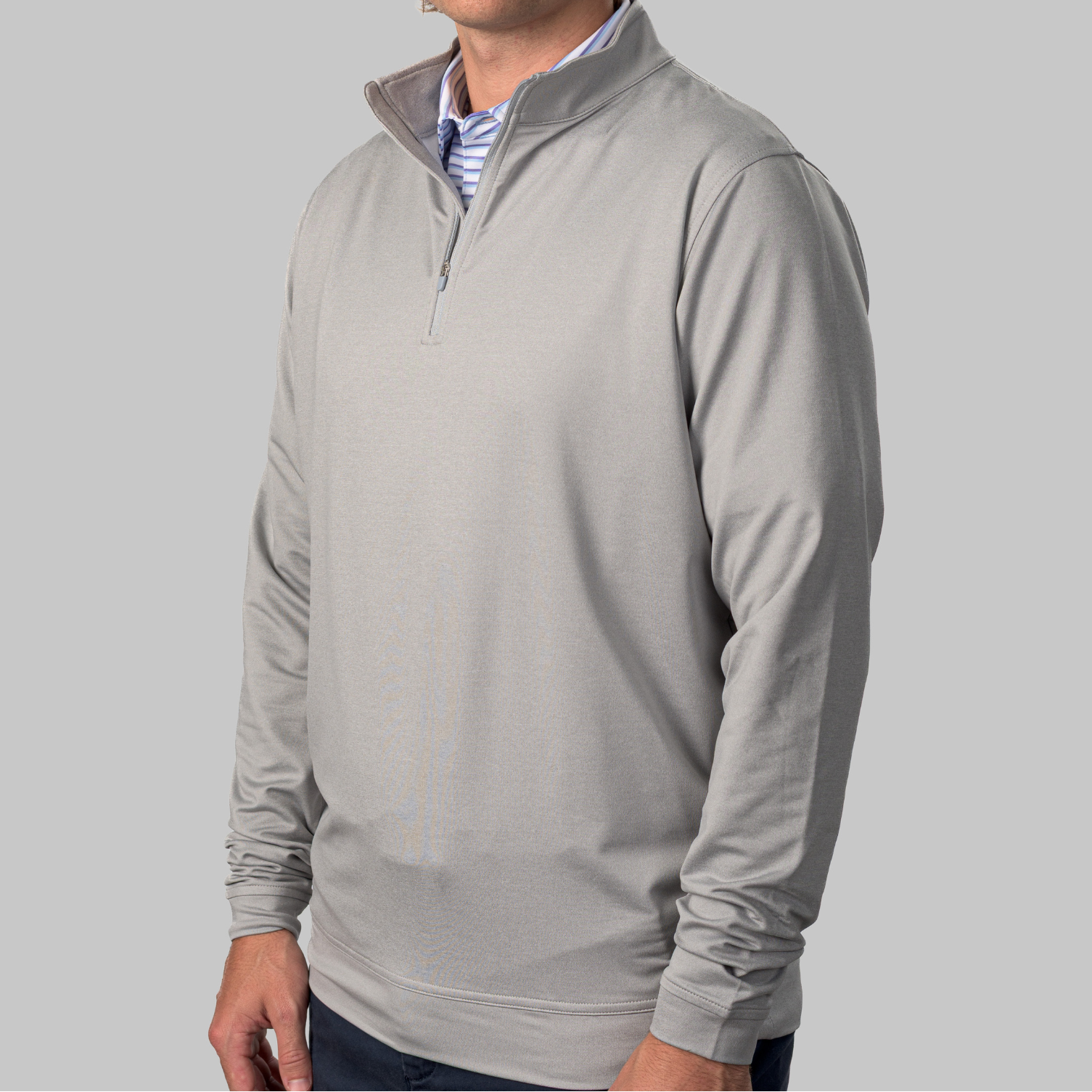 The Isaac Mélange Quarter-Zip- Gray