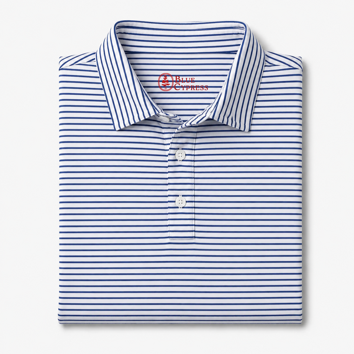 The Thompson Polo in White / Baleine Blue