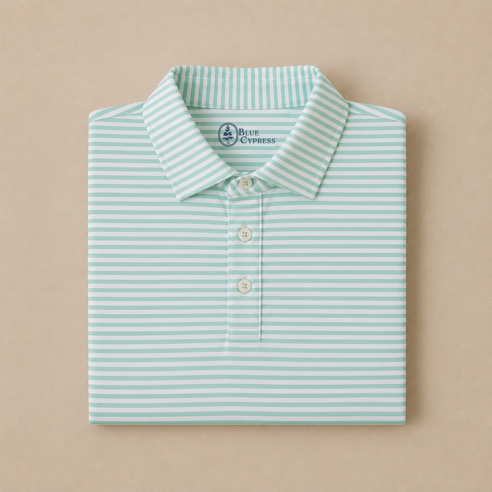 The Jackson Polo- White / Seafoam