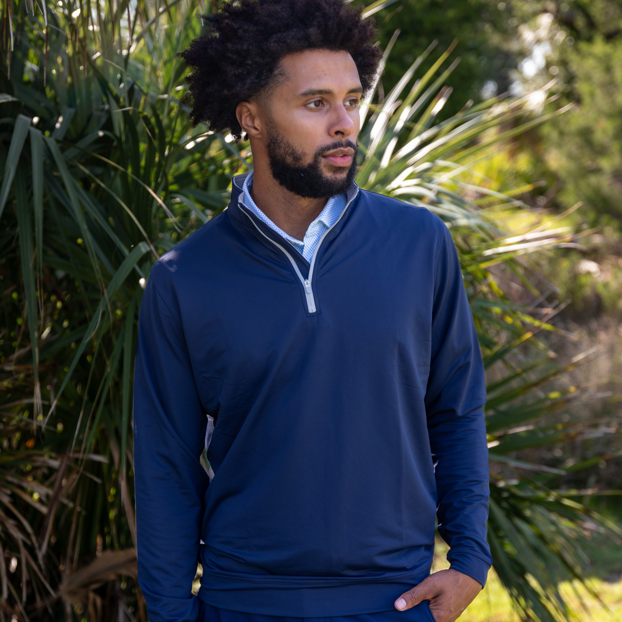 The Isaac Quarter-Zip Navy