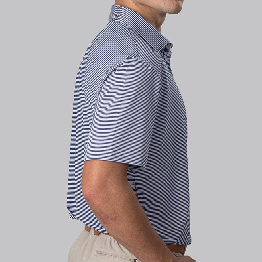 Essential Stripe White / Navy Polo