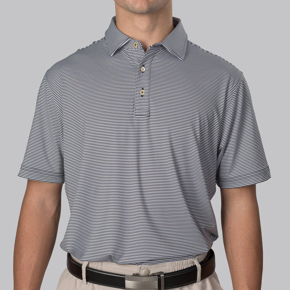 Essential Stripe White / Black Polo