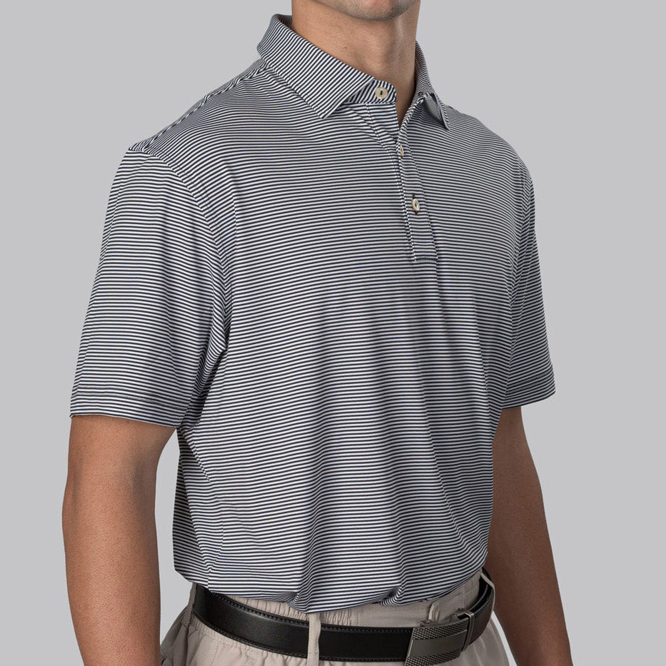 Essential Stripe White / Black Polo