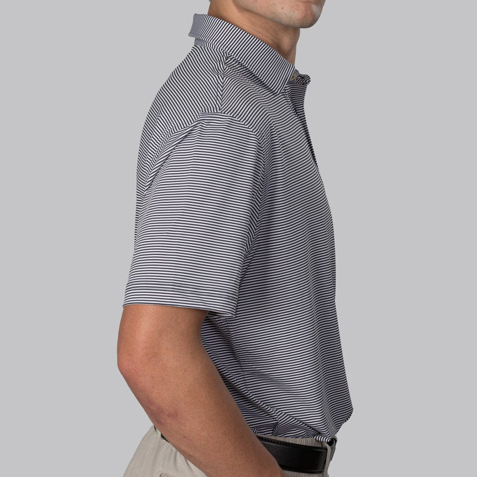 Essential Stripe White / Black Polo