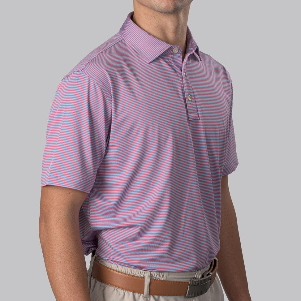 Essential Stripe Ethereal Blue / Party Punch Polo