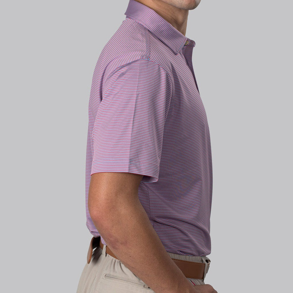 Essential Stripe Ethereal Blue / Party Punch Polo