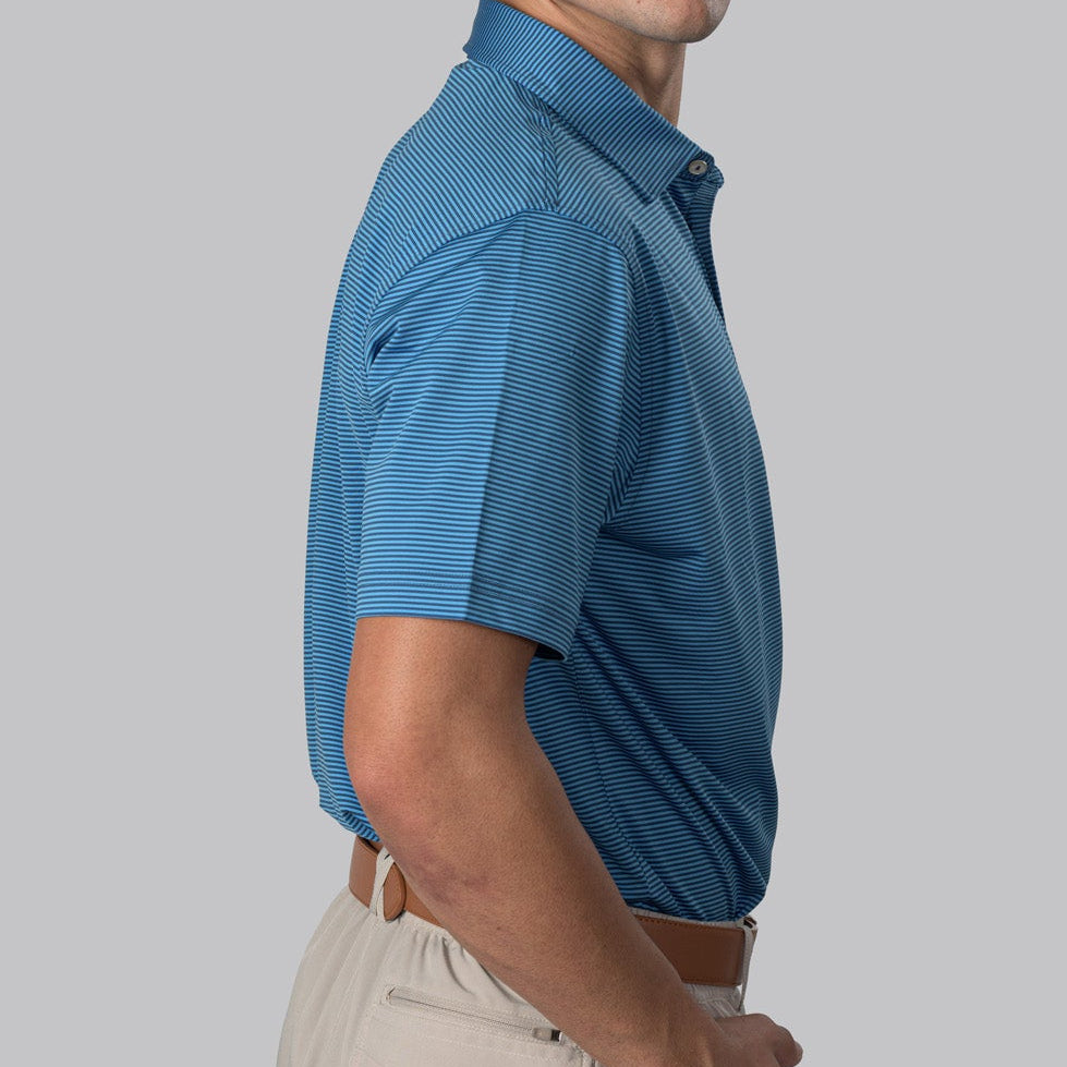 Essential Stripe Ibiza Blue / Medieval Blue Polo