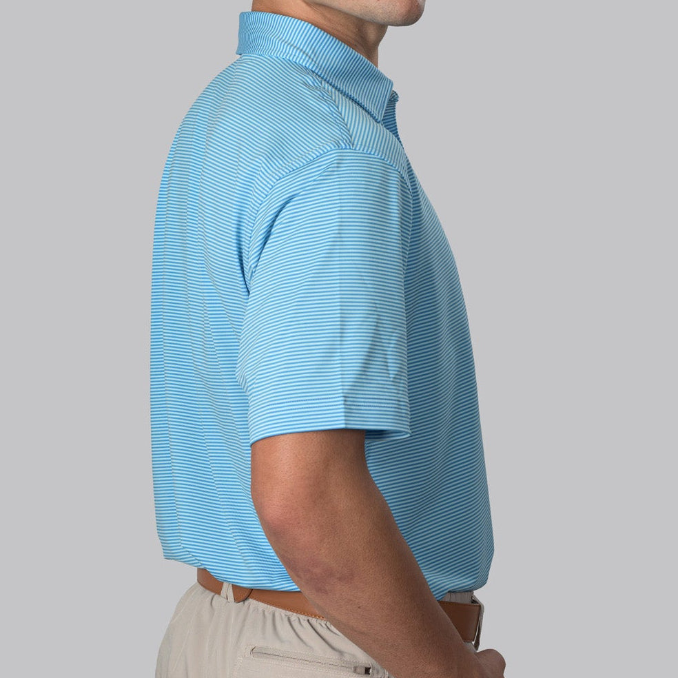 Essential Stripe Ibiza Blue / Island Blue Polo