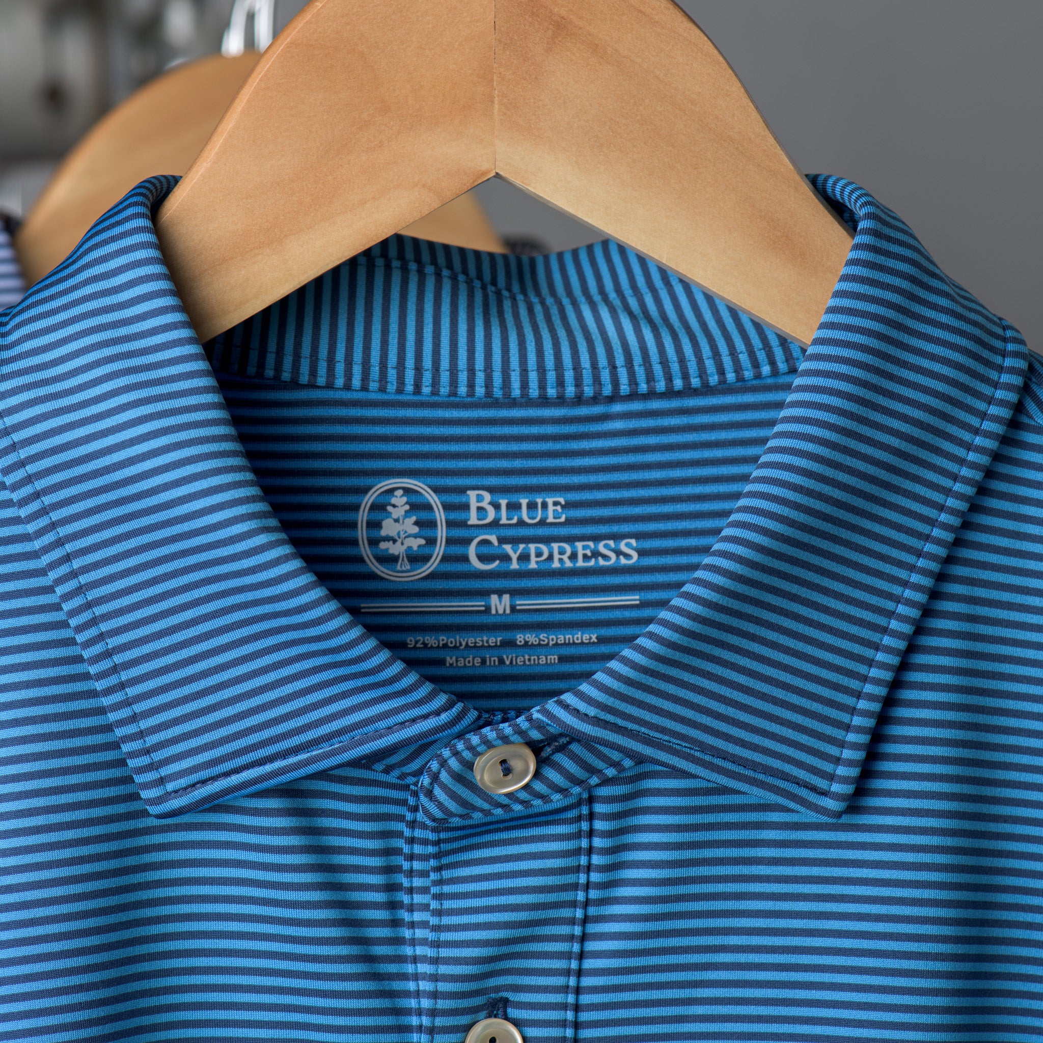 Essential Stripe Ibiza Blue / Medieval Blue Polo
