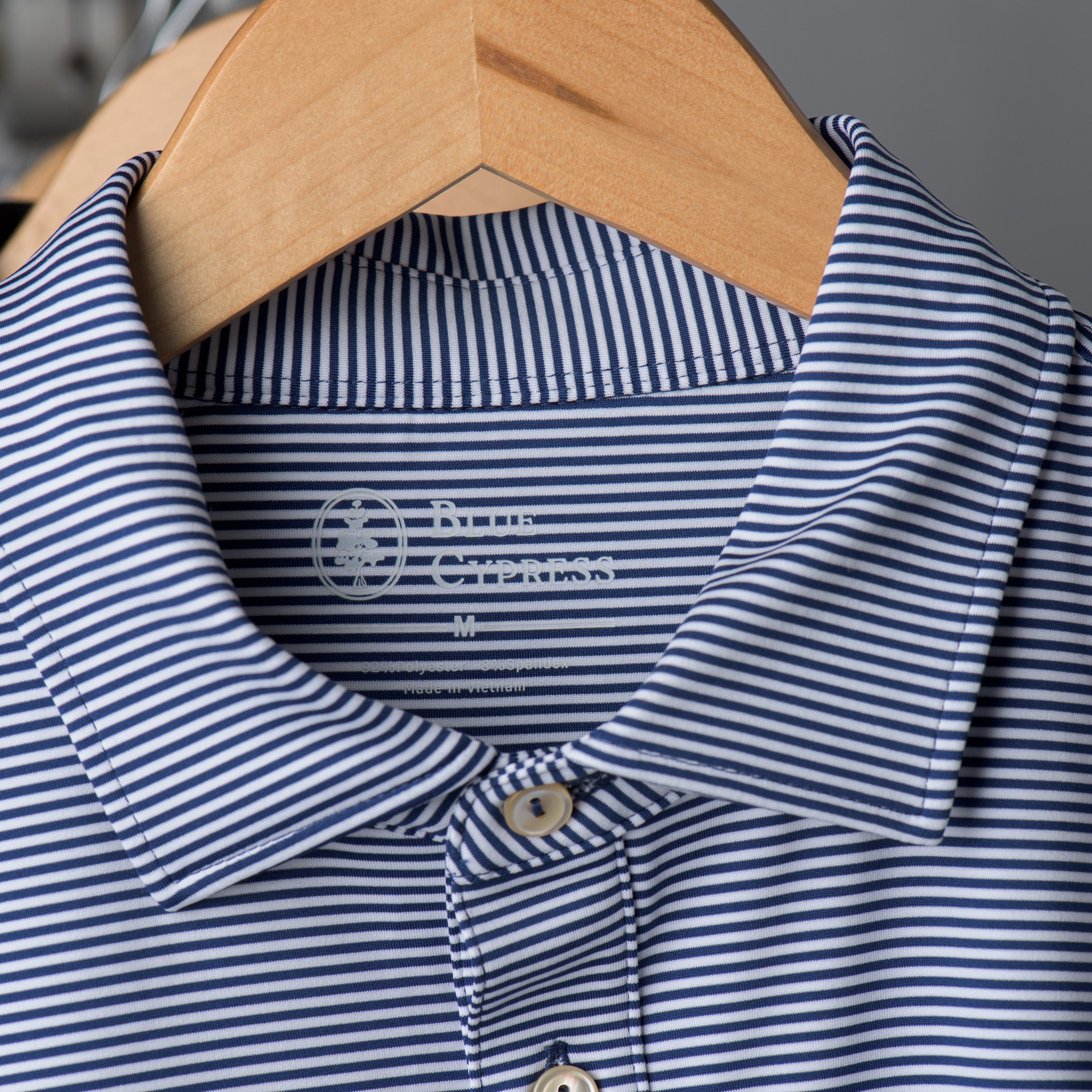 Essential Stripe White / Navy Polo