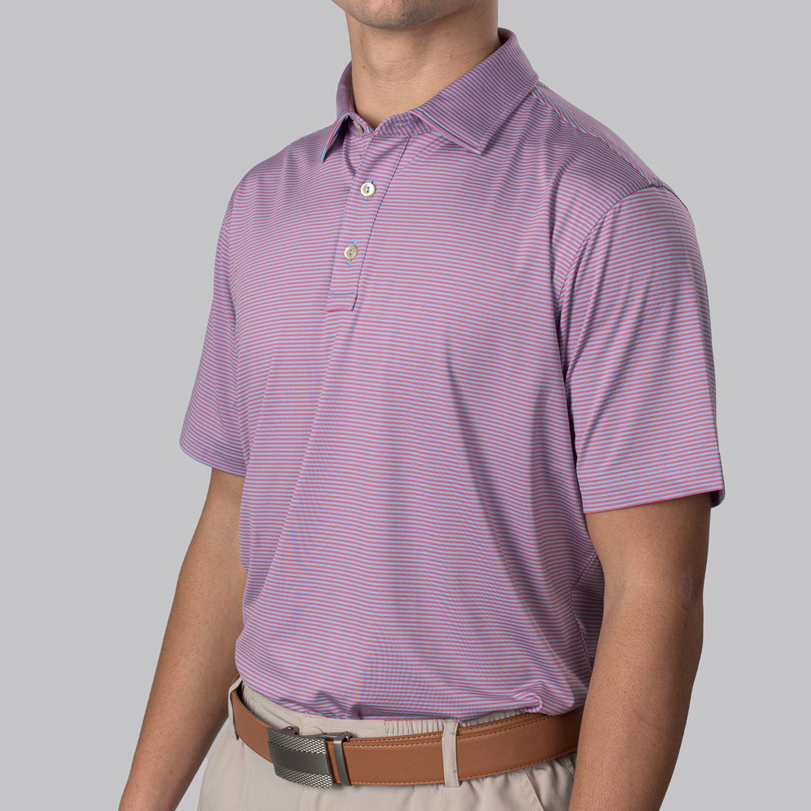 Essential Stripe Ethereal Blue / Party Punch Polo