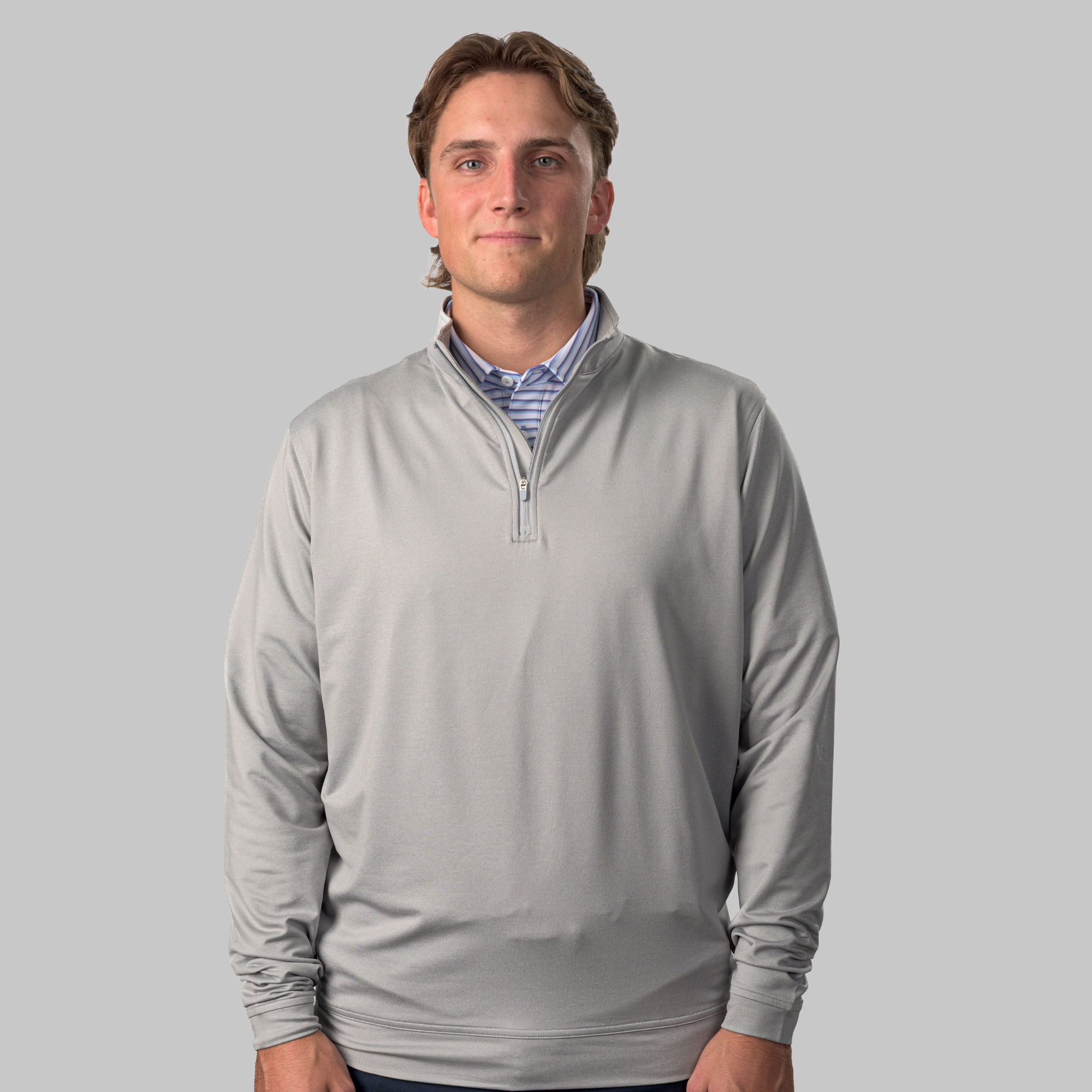 The Isaac Mélange Quarter-Zip- Gray