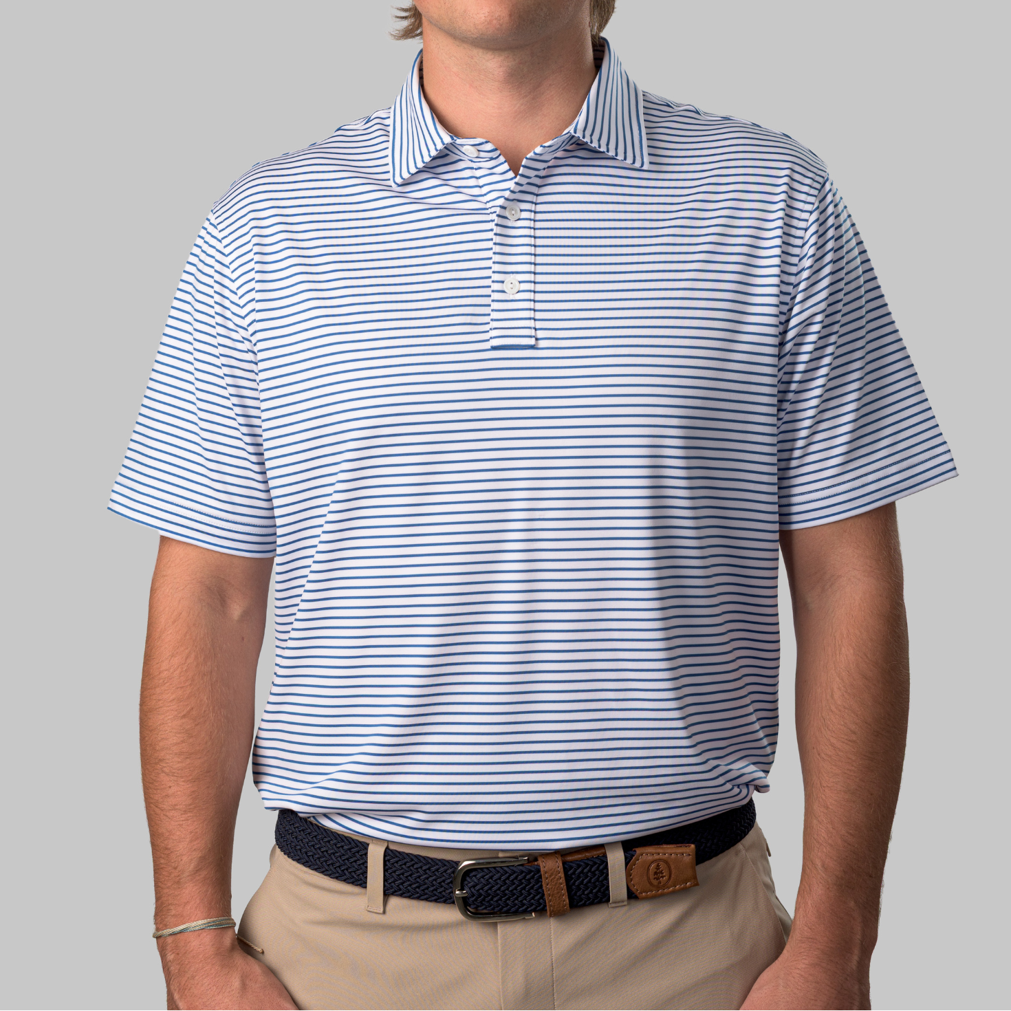 The Thompson Polo White / Baleine Blue