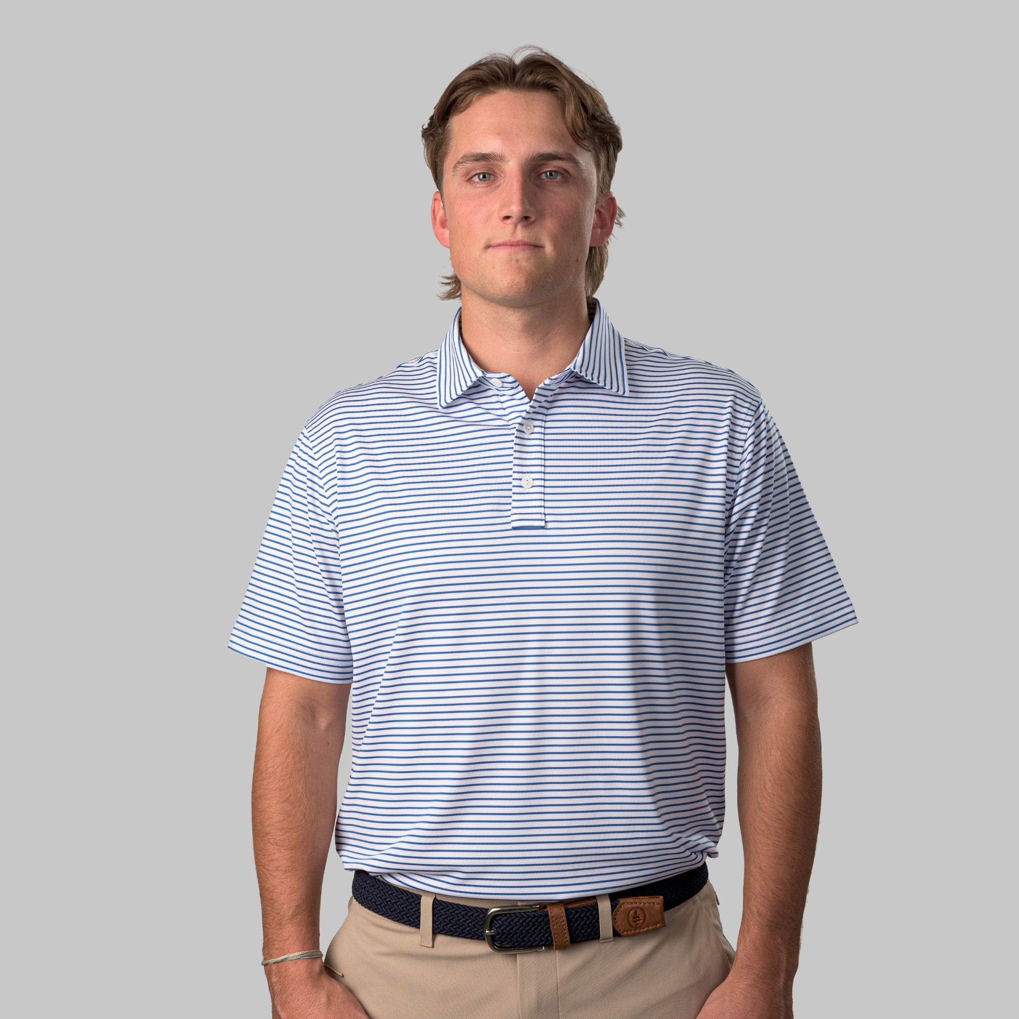 The Thompson Polo White / Baleine Blue