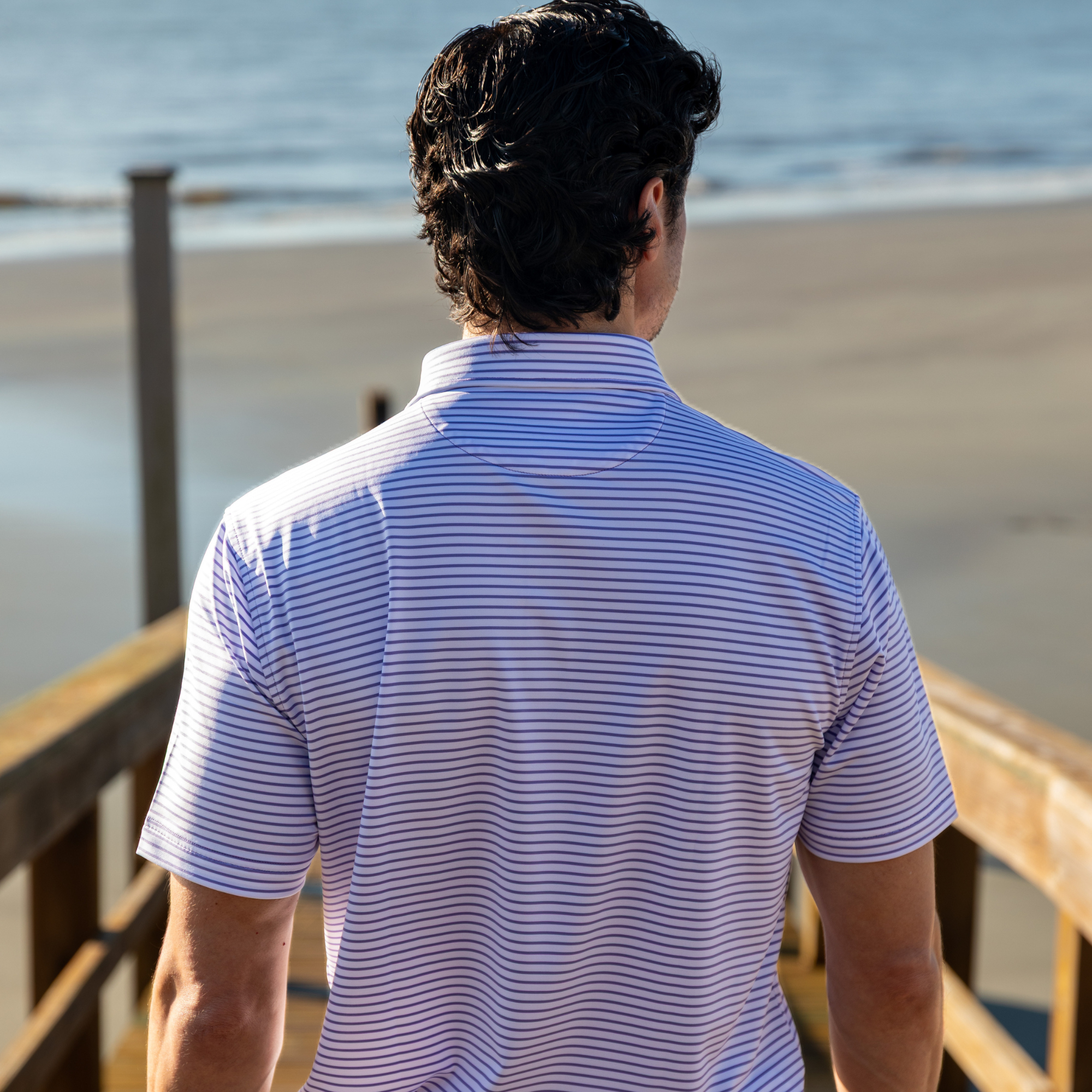 The Thompson Polo White / Aster Purple