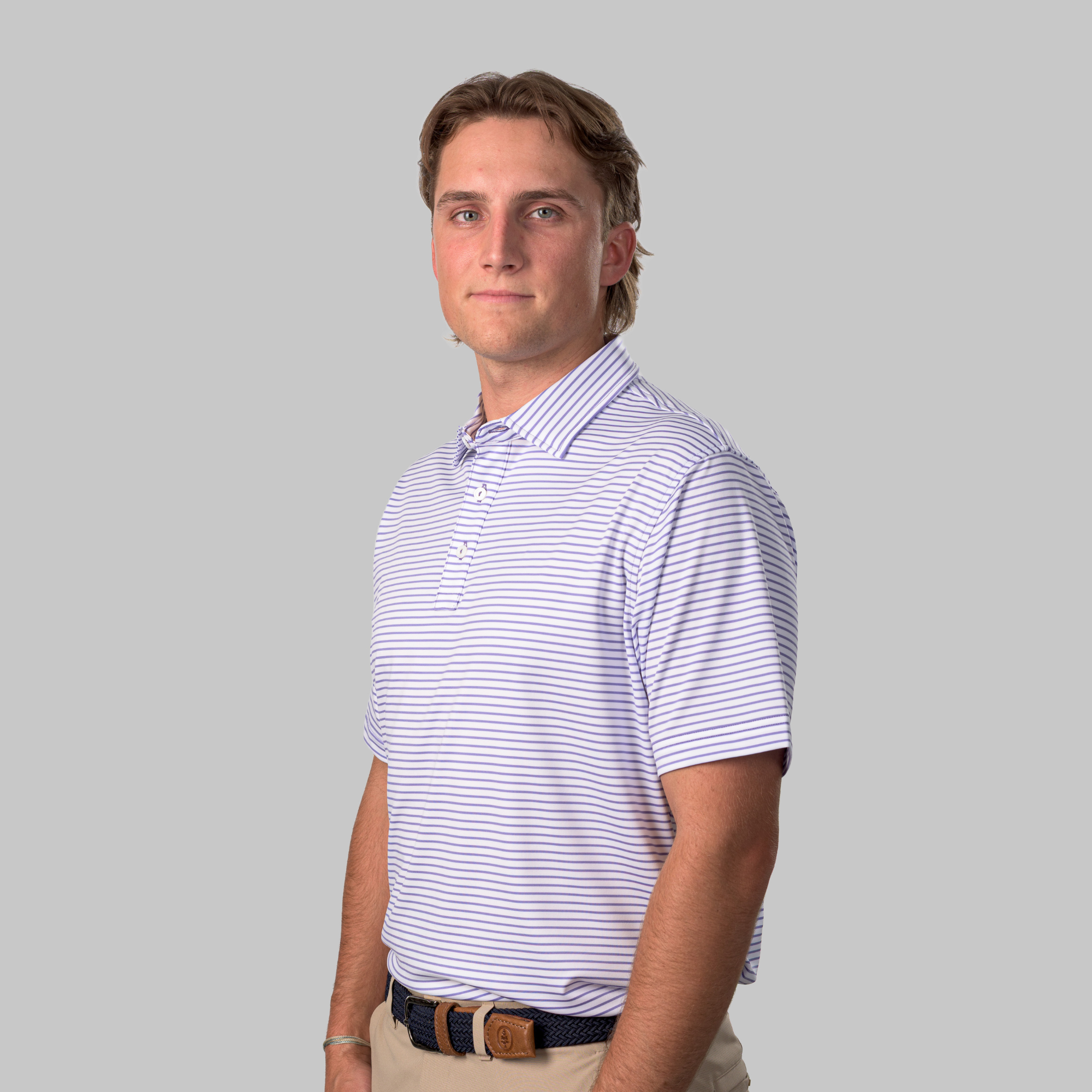 The Thompson Polo White / Aster Purple