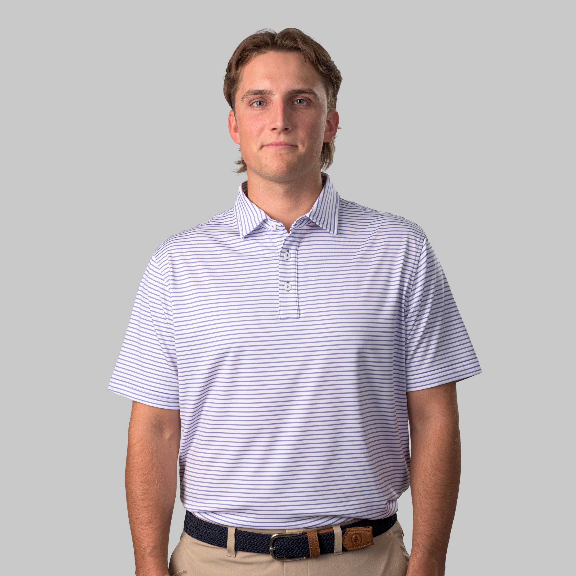The Thompson Polo White / Aster Purple
