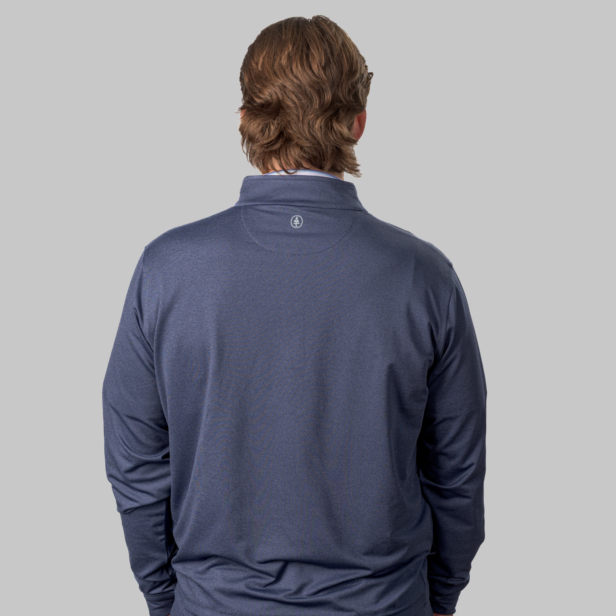 The Isaac Mélange Quarter-Zip- Navy