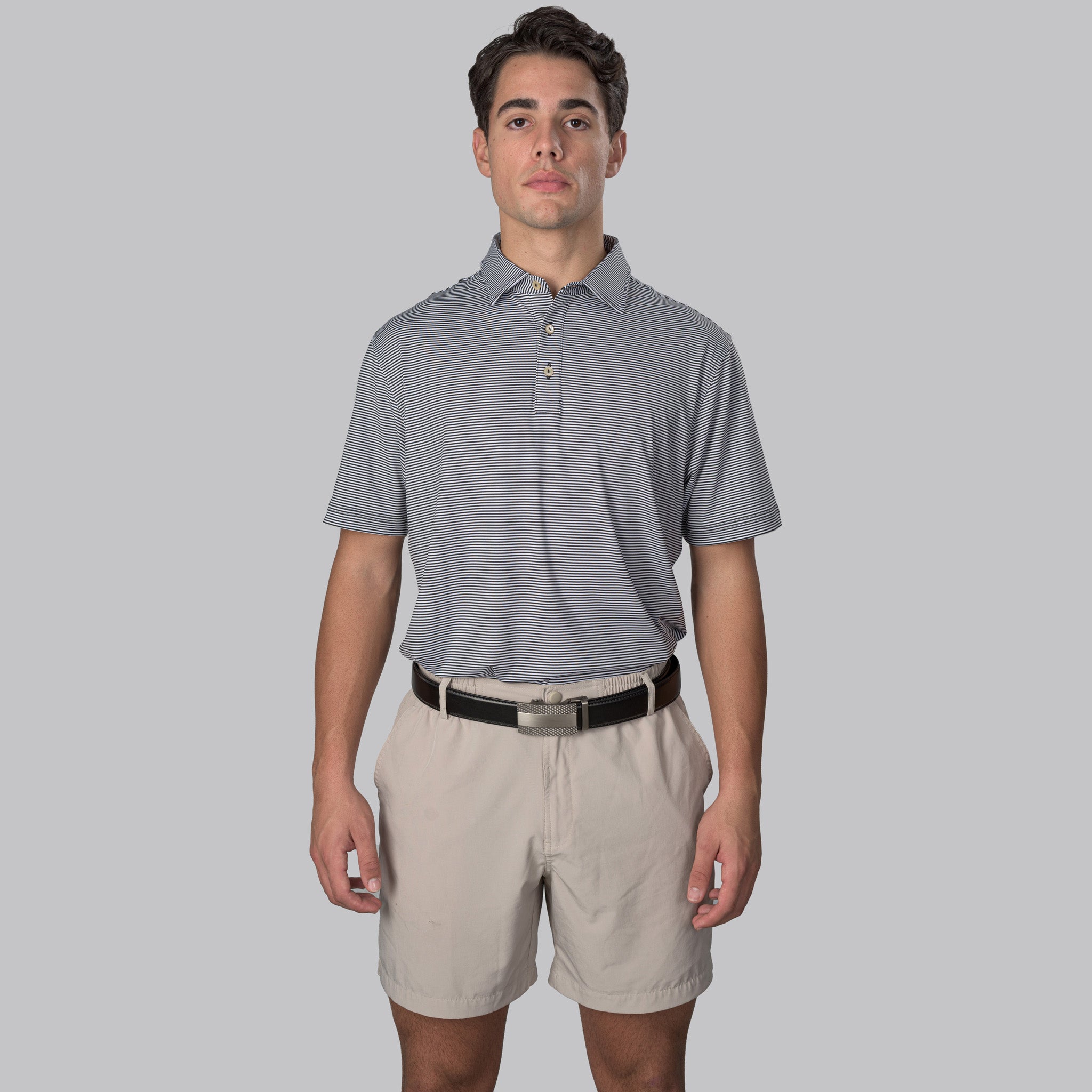 Essential Stripe White / Black Polo