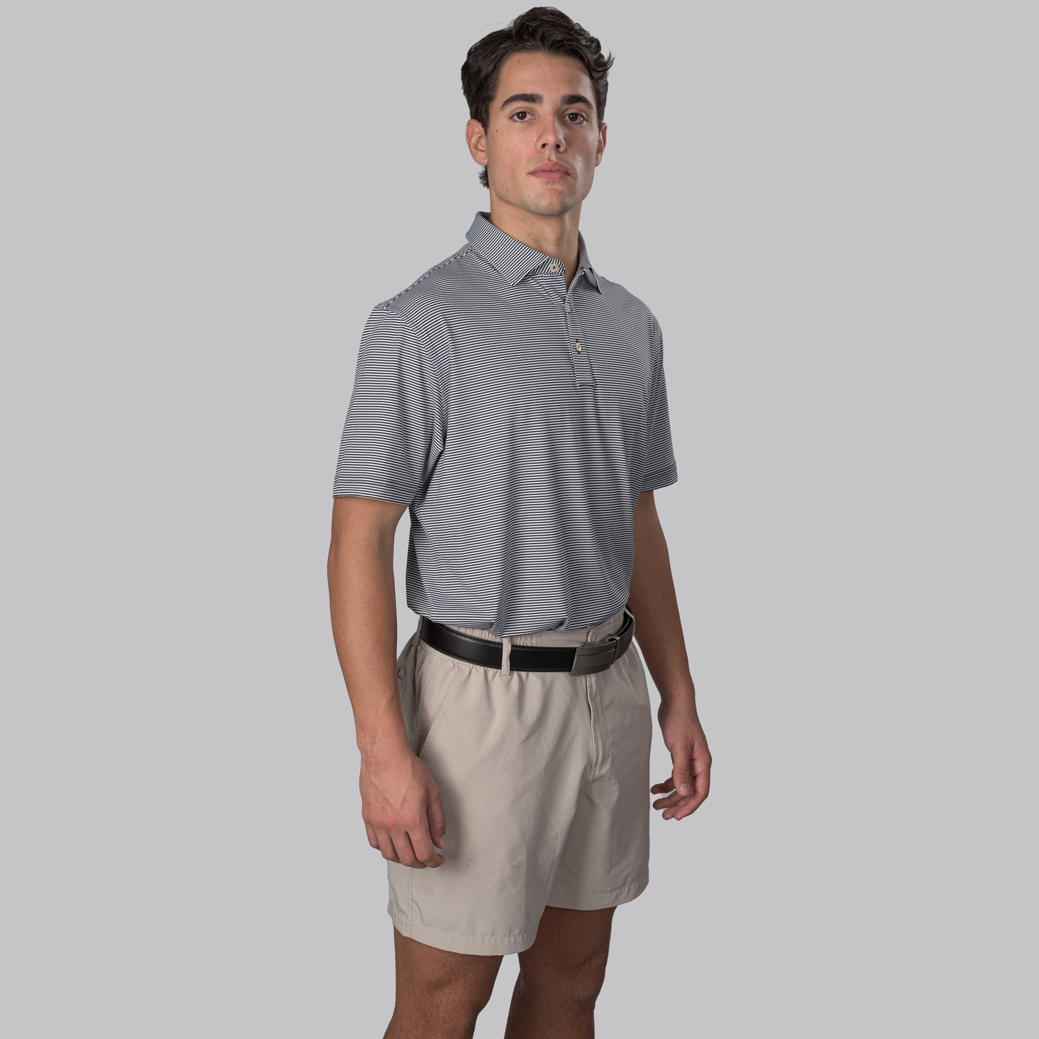 Essential Stripe White / Black Polo