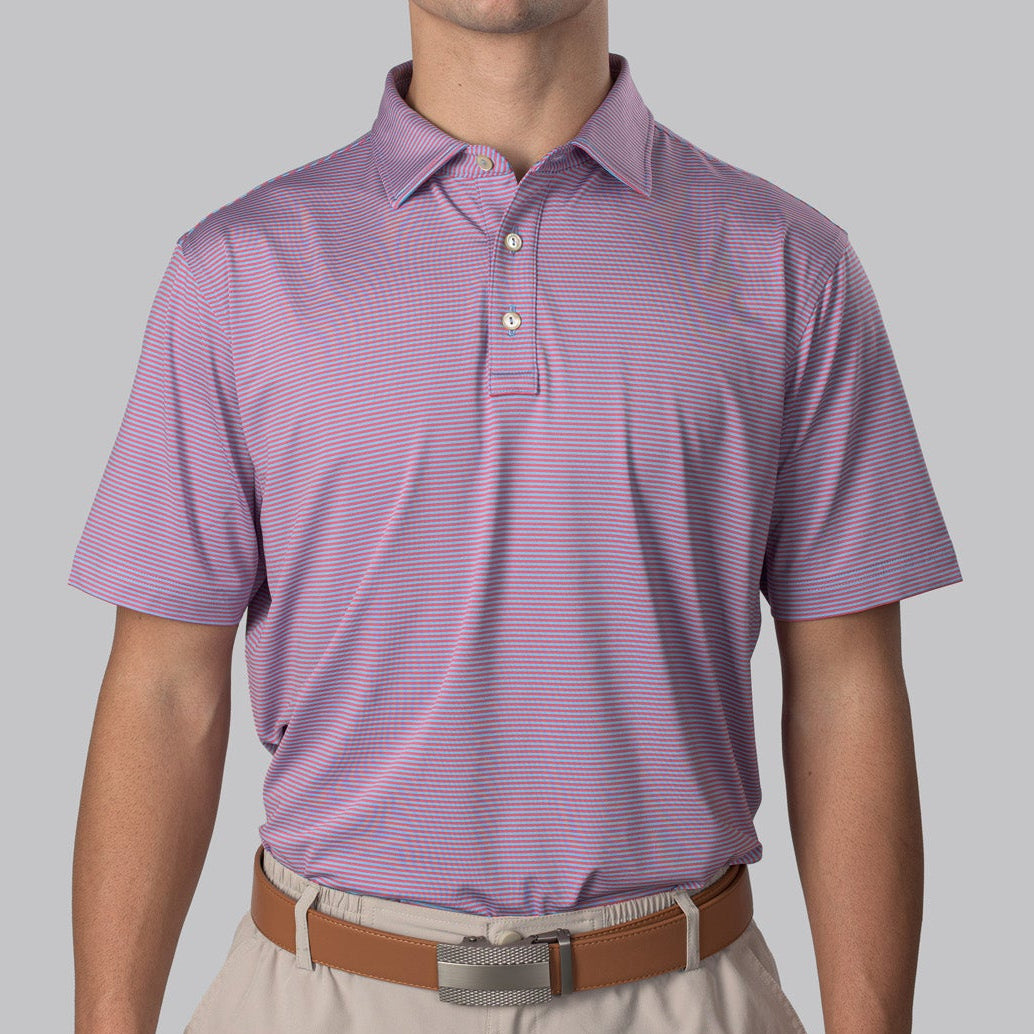 Essential Stripe Ethereal Blue / Party Punch Polo