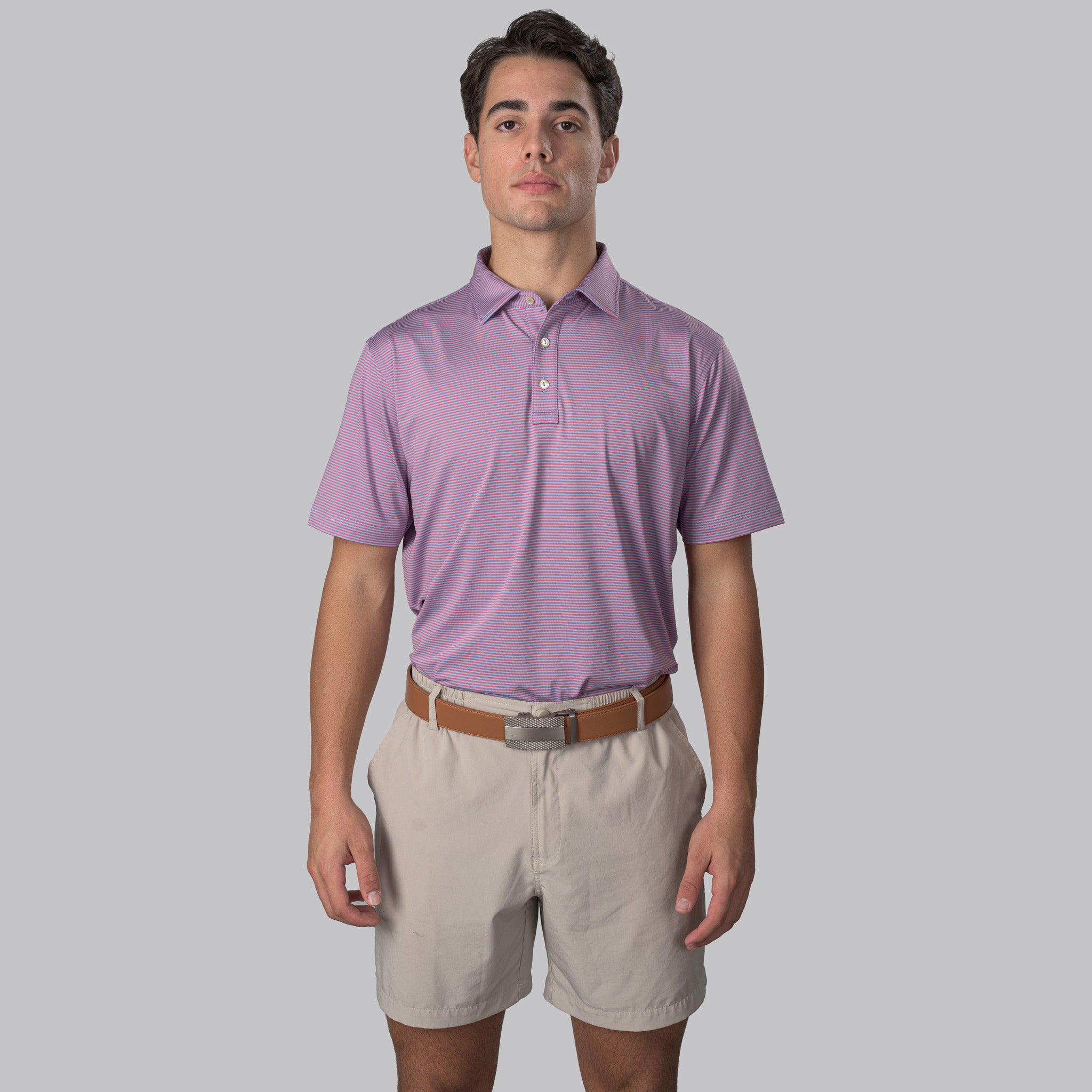 Essential Stripe Ethereal Blue / Party Punch Polo