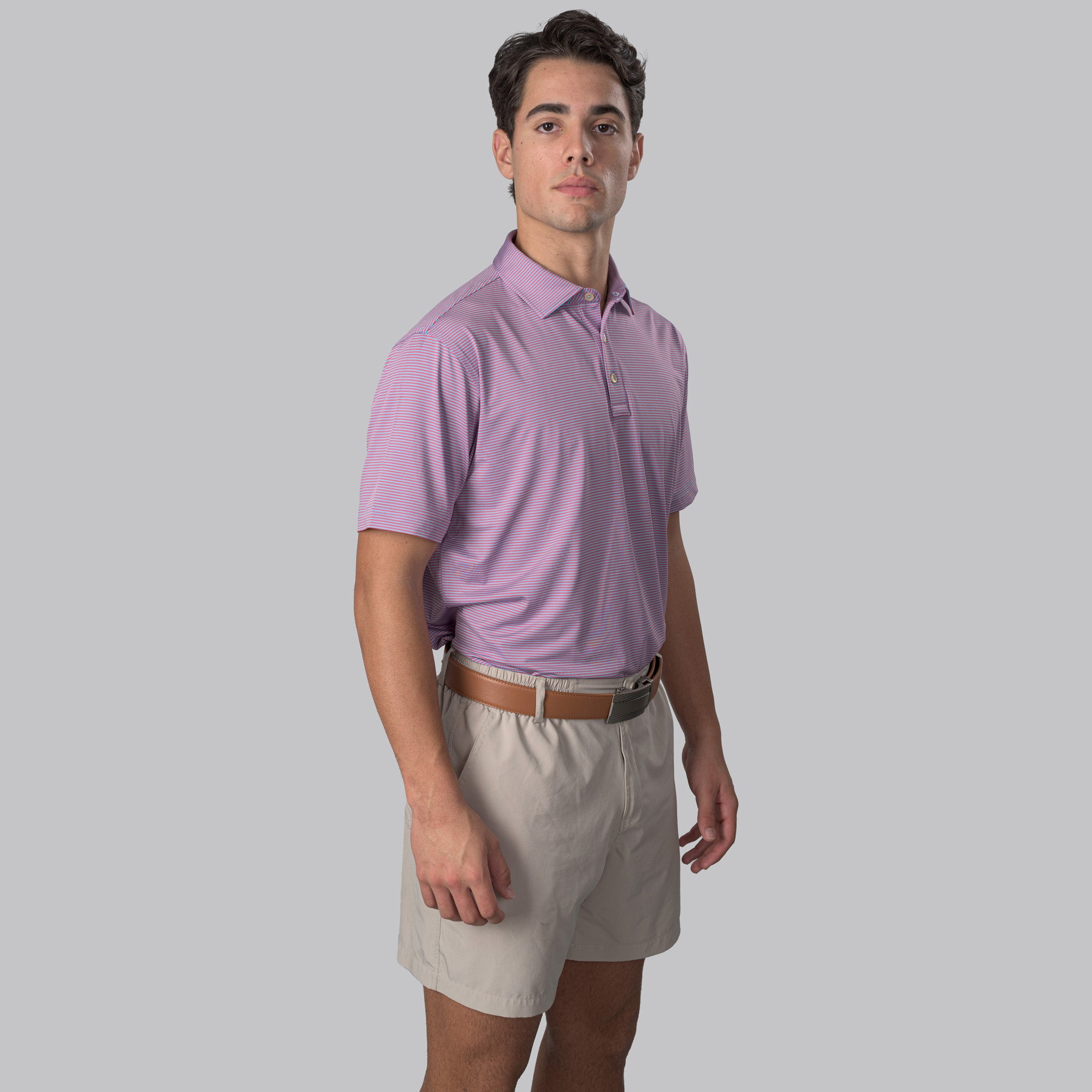 Essential Stripe Ethereal Blue / Party Punch Polo