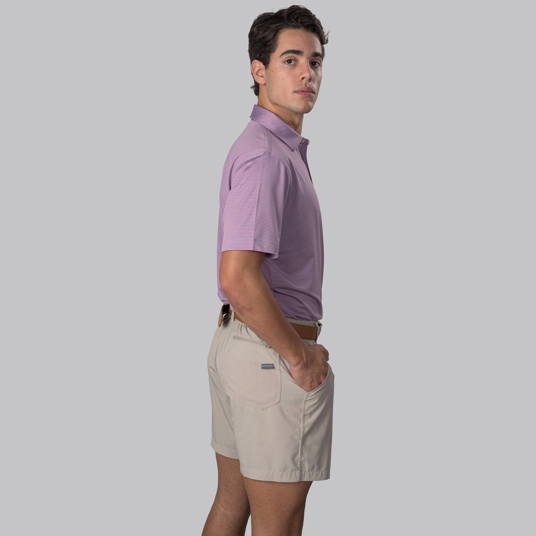Essential Stripe Ethereal Blue / Party Punch Polo