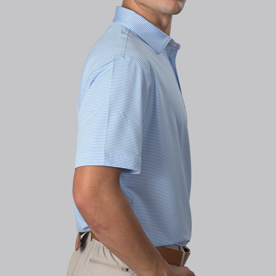 Essential Stripe White / Light Blue Polo