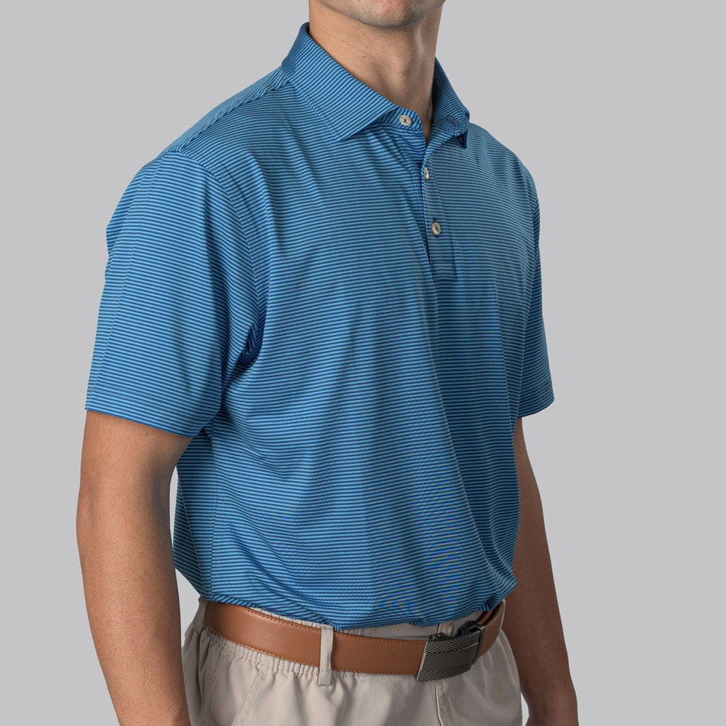 Essential Stripe Ibiza Blue / Medieval Blue Polo