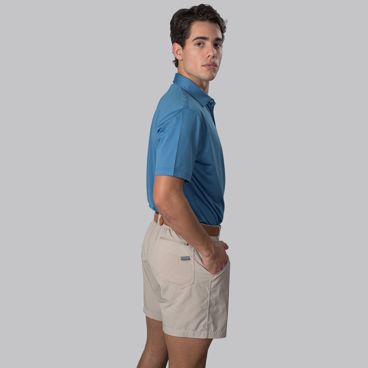 Essential Stripe Ibiza Blue / Medieval Blue Polo