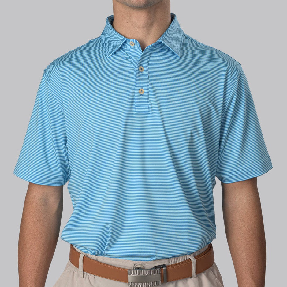 Essential Stripe Ibiza Blue / Island Blue Polo