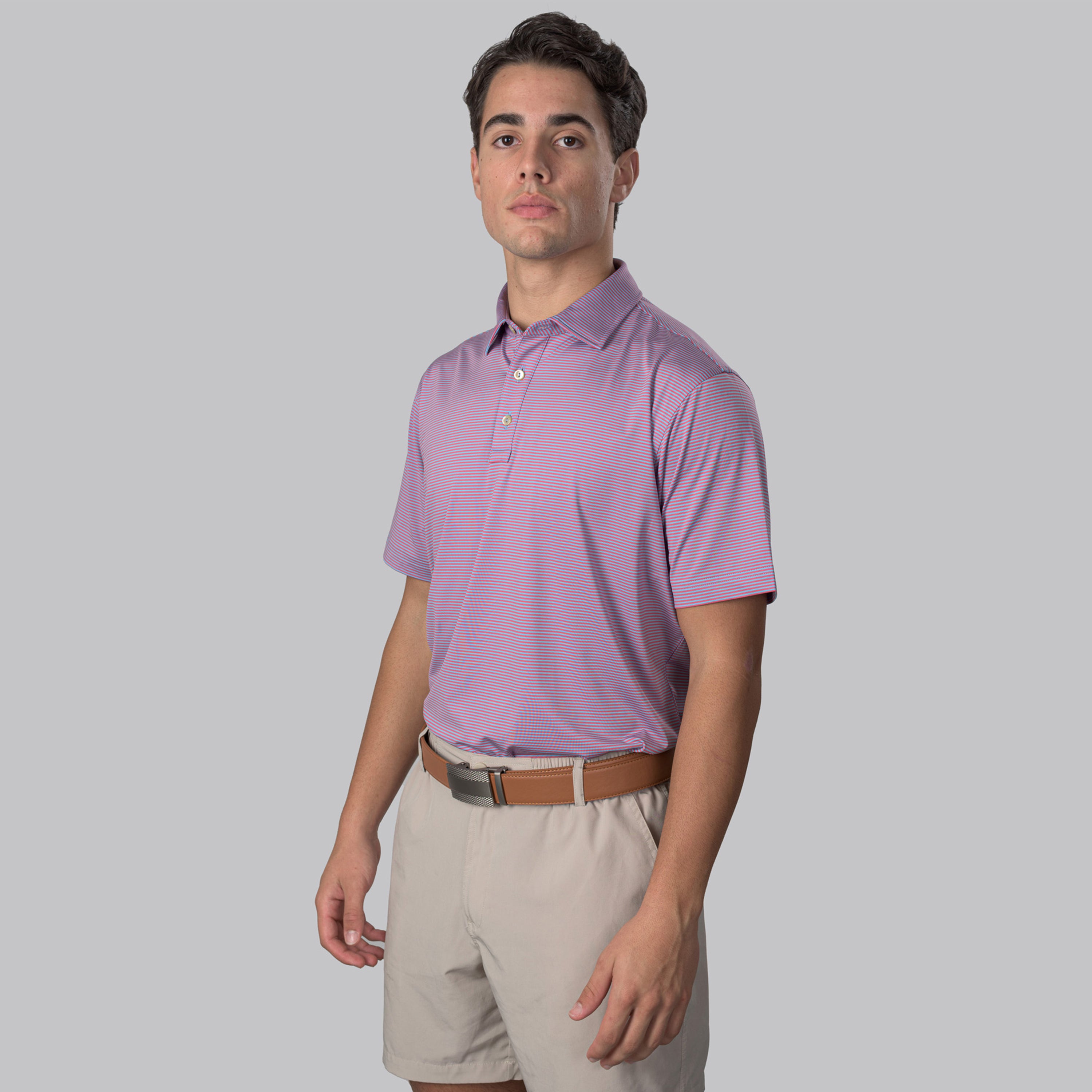 Essential Stripe Ethereal Blue / Party Punch Polo