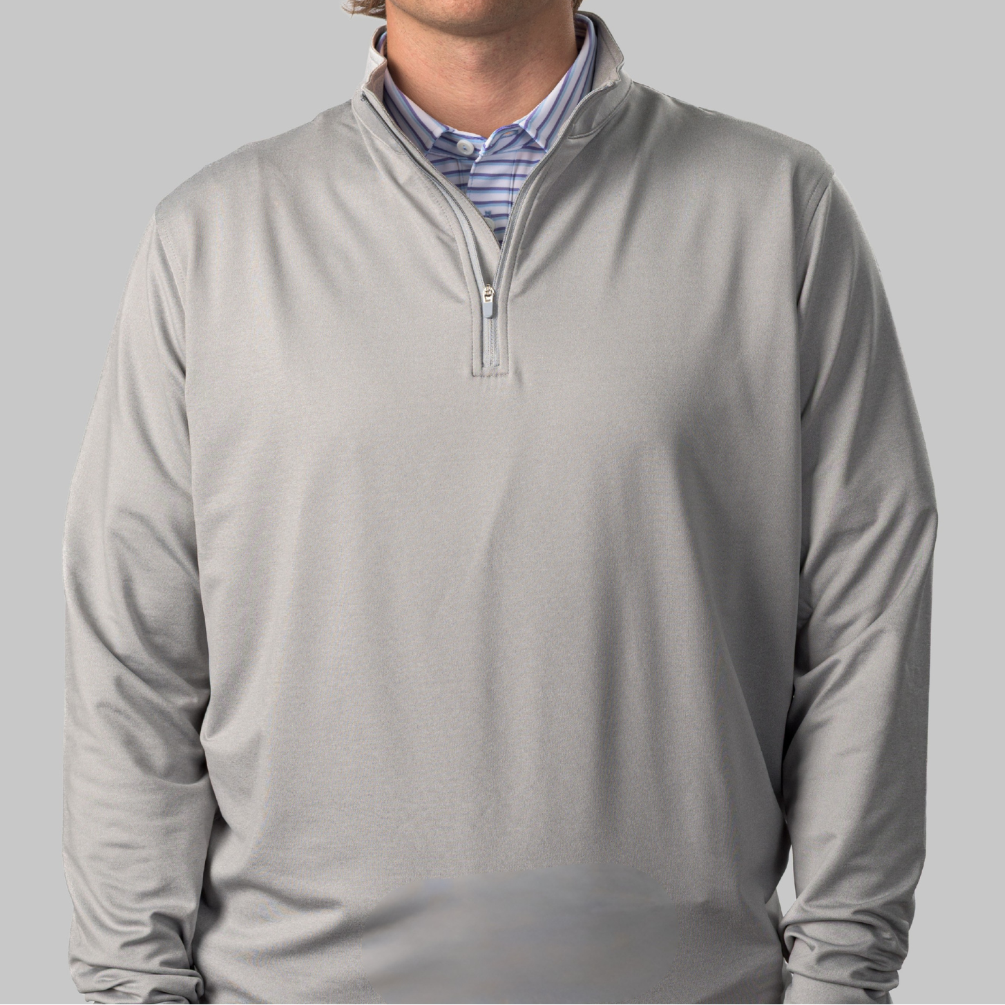 The Isaac Mélange Quarter-Zip- Gray